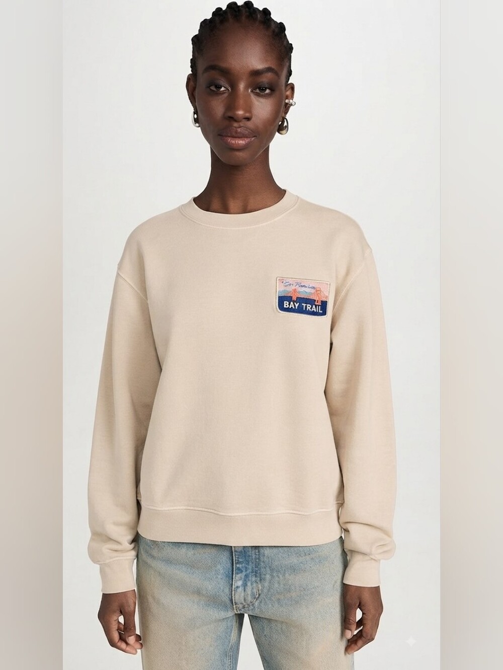 Girl Dangerous Bay Trail Crew Sweatshirt in Cream